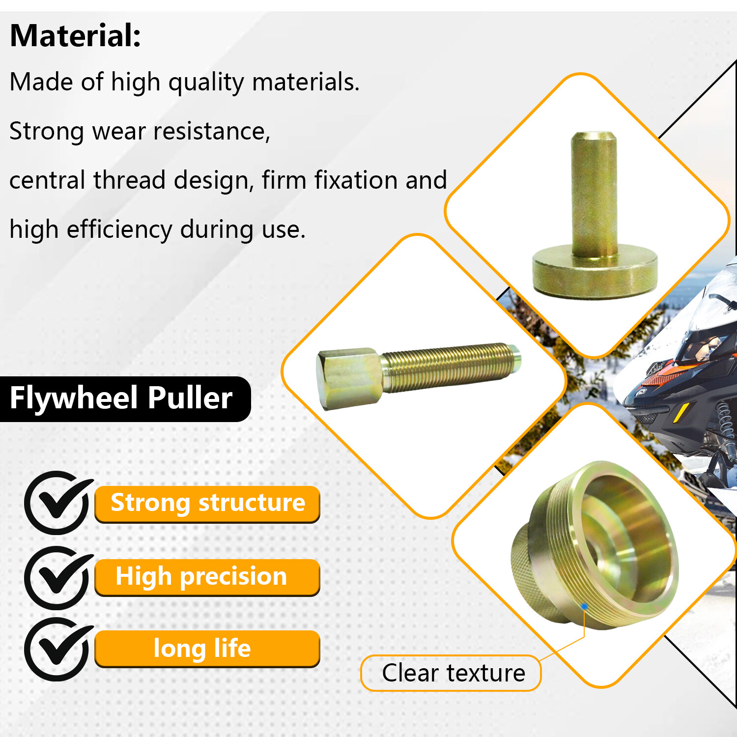 Snowmobile Flywheel Puller Remover Tool Kit for Ski Doo Renegade 600R 850 17-21