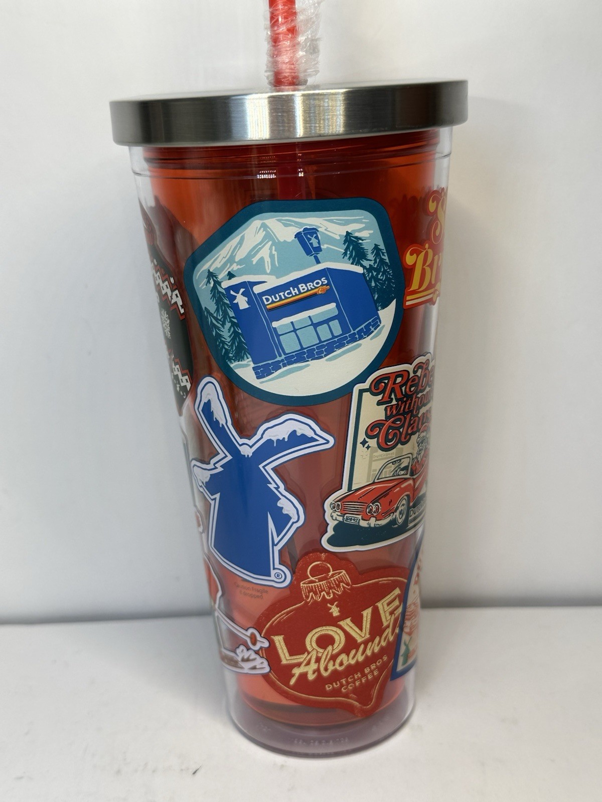 NEW Limited Edition Dutch Bros 24 oz Holiday Tumbler Red 2024 w/Straw