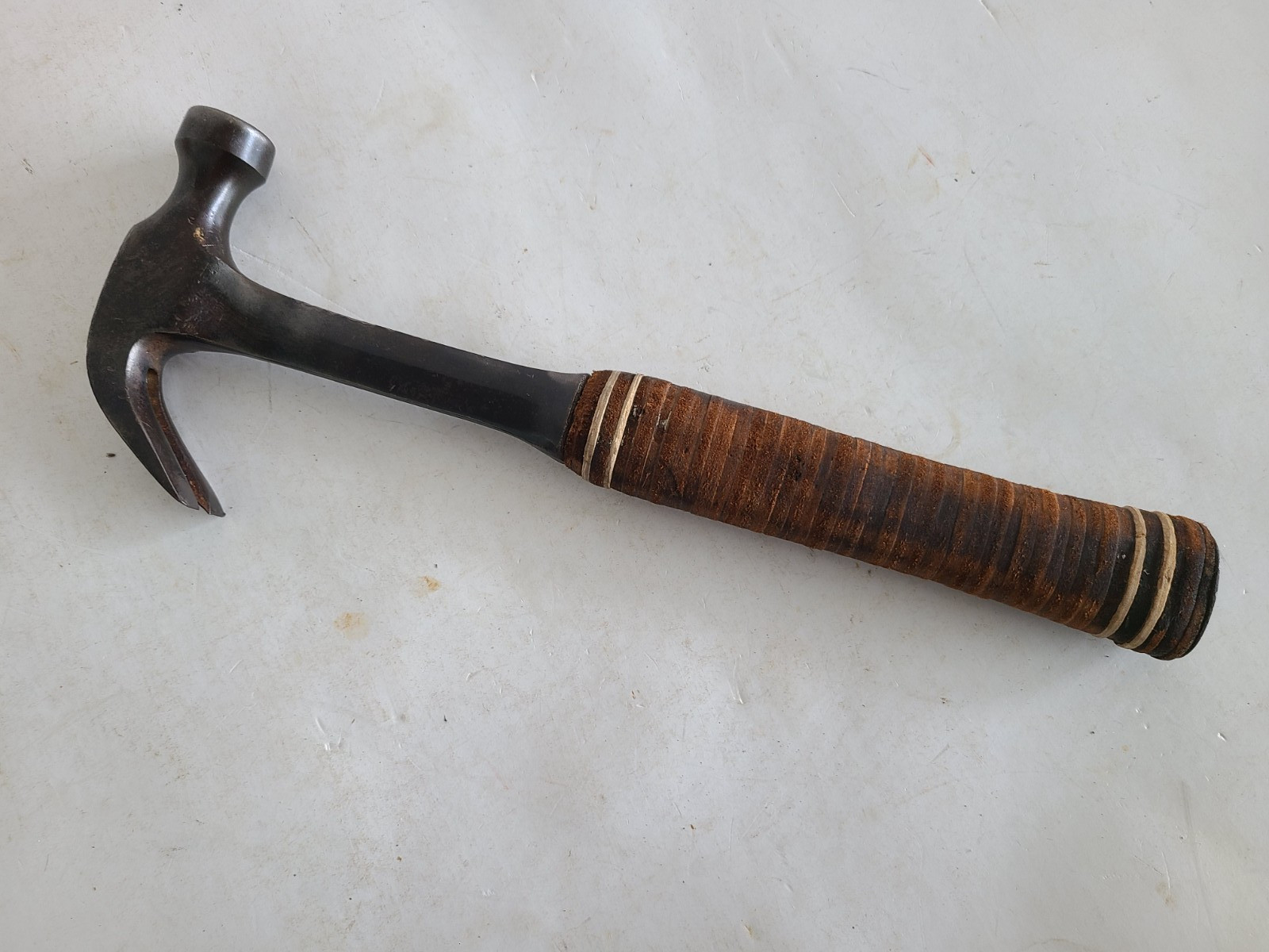 Estwing Curved Claw Hammer 16 oz Stacked Leather Handle 12 3/8" Vintage USA Made