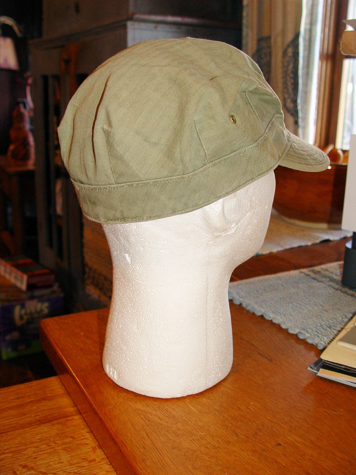 Original WWII USMC Marine Corps Cap Hat P44 HBT