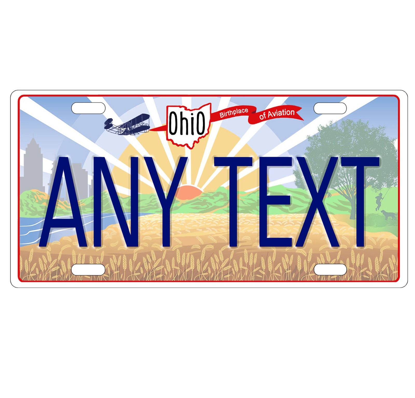 Novelty, Personalized State License Plates-Ohio Sunrise. Three Sizes Available