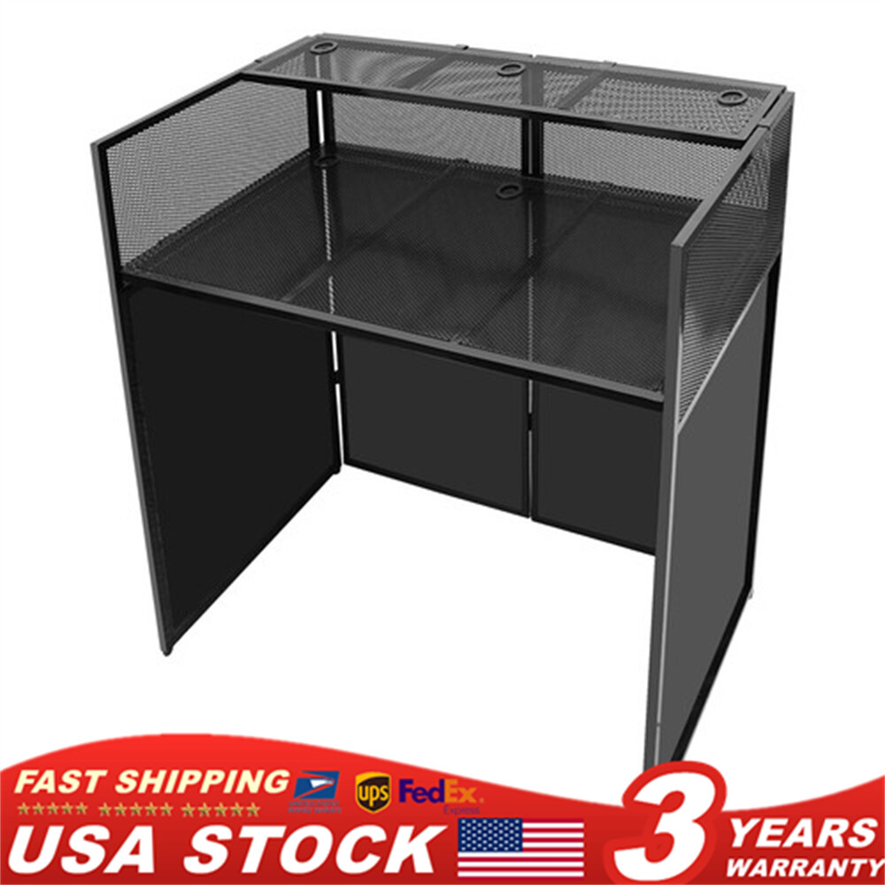 Rolling DJ Display Stand, DJ Event Booth Facade, Portable DJ Facade Booth Table