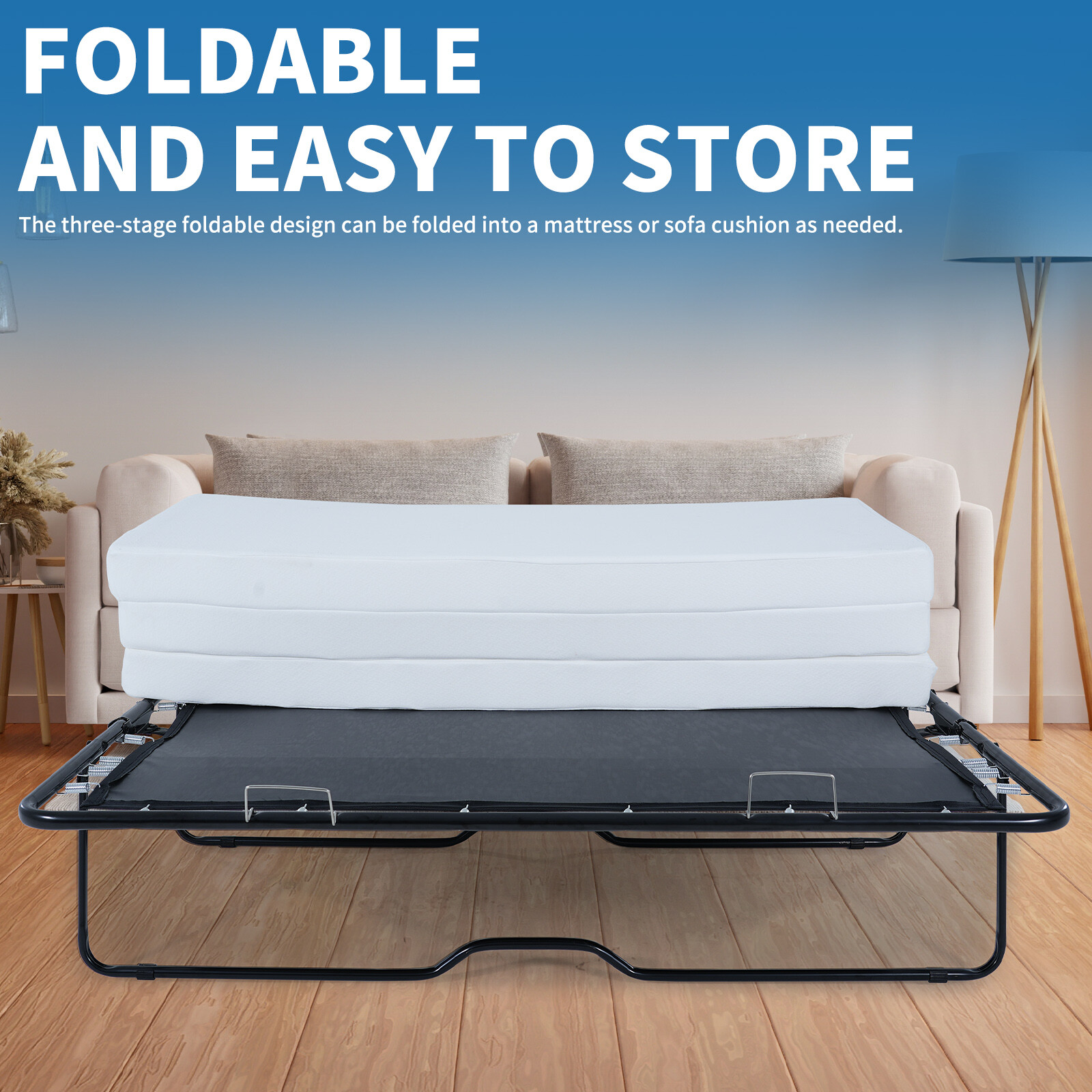 SLSY 4 Inch Memory Foam Replacement Mattress for Sofa Beds 3 Fold Mattress