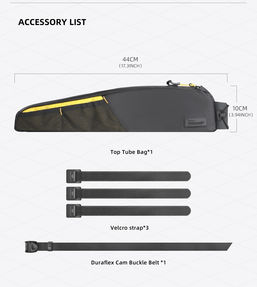 Rhinowalk BIke Large Top Tube Bag Water-Resistant Bikepack For MTB&Road Bike 1pc