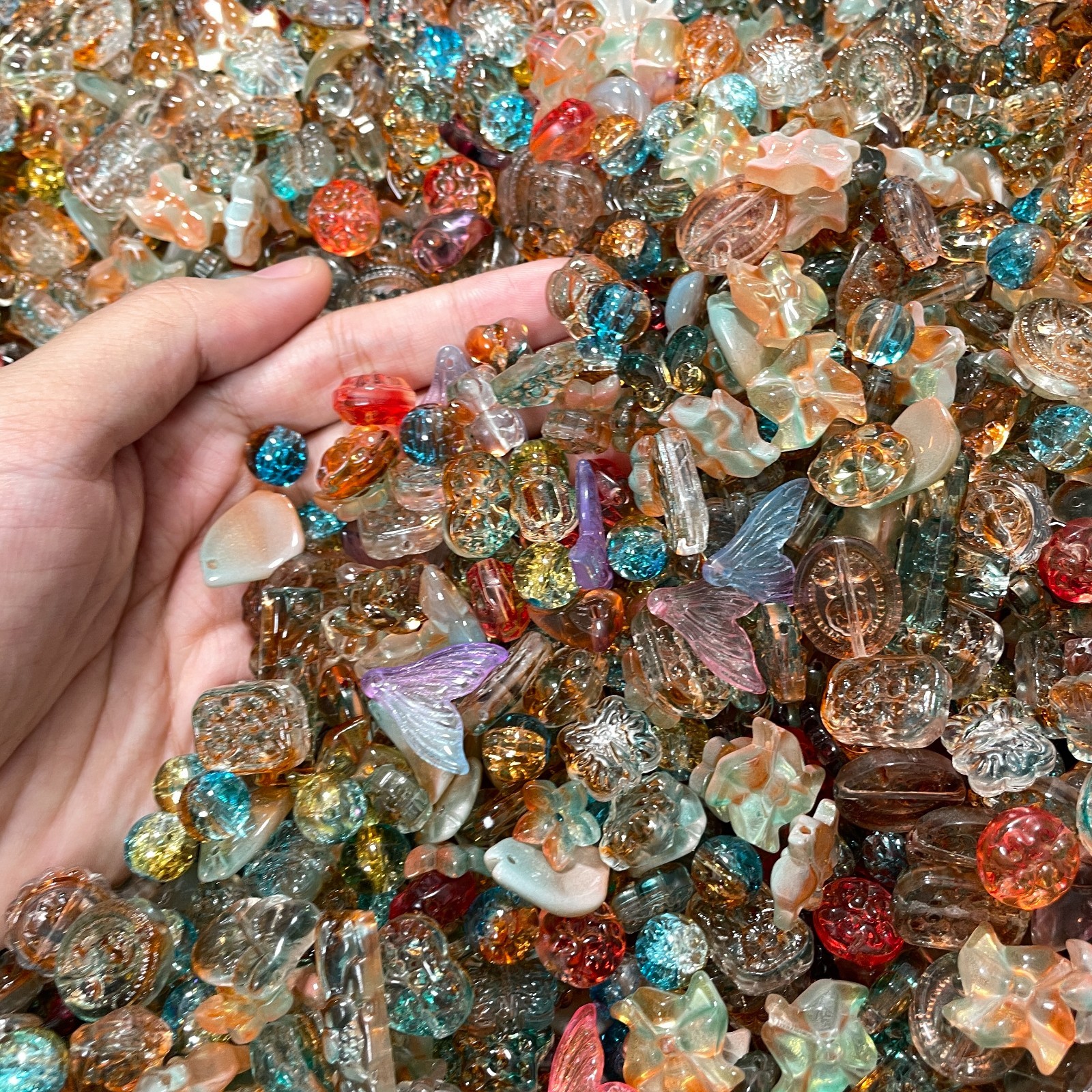 100g Handmade Glass Beads for Jewelry Making - 200 Mixed Styles Assortment