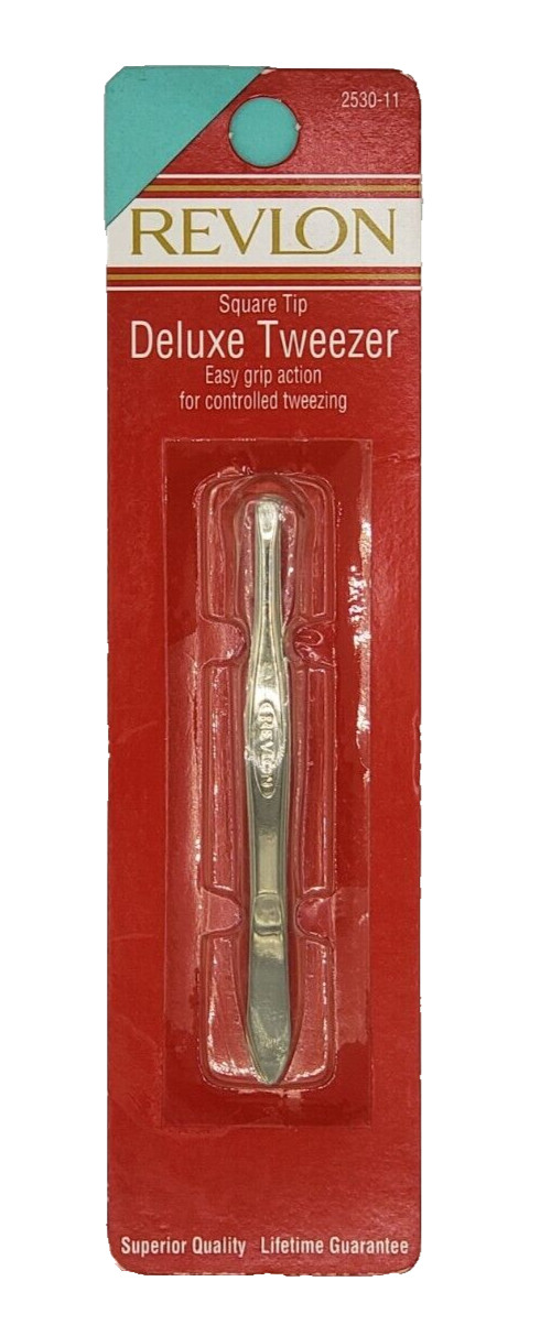 NEW Revlon Square Tip Deluxe Tweezers Superior Quality Easy Grip 2530-11