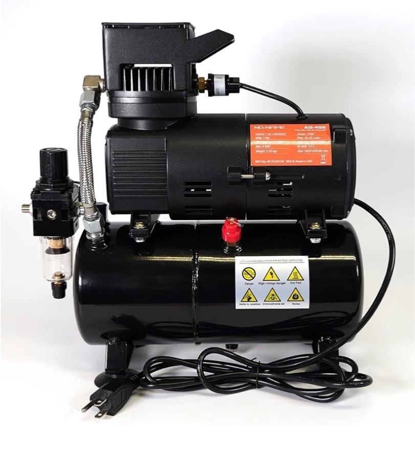 Cool Tooty Quiet Airbrush Compressor by NO-NAME Brand w/ air tank oilless design