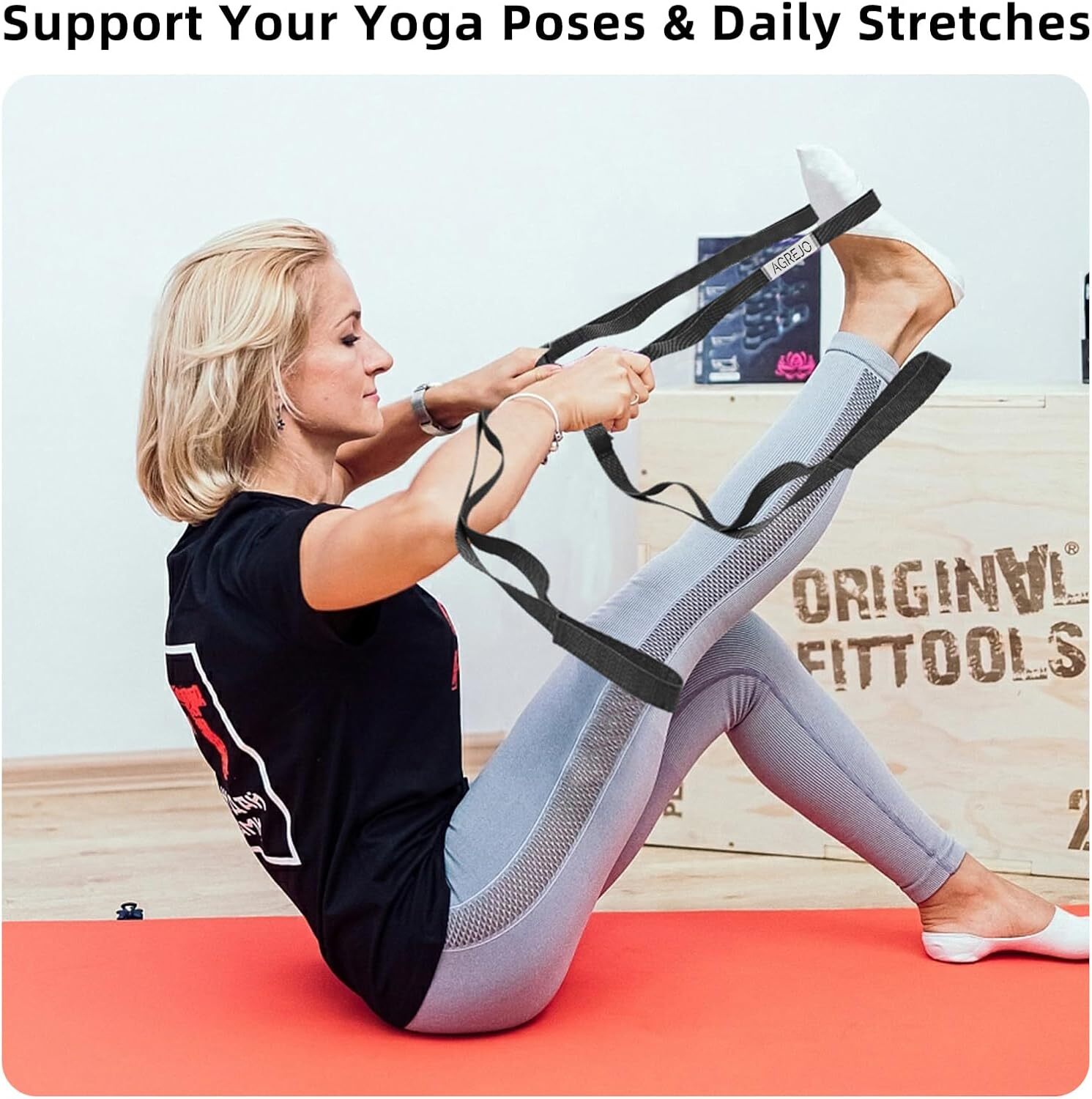 Stretching Strap Yoga Strap for Physical Therapy Stretch Out Straps for Home ...