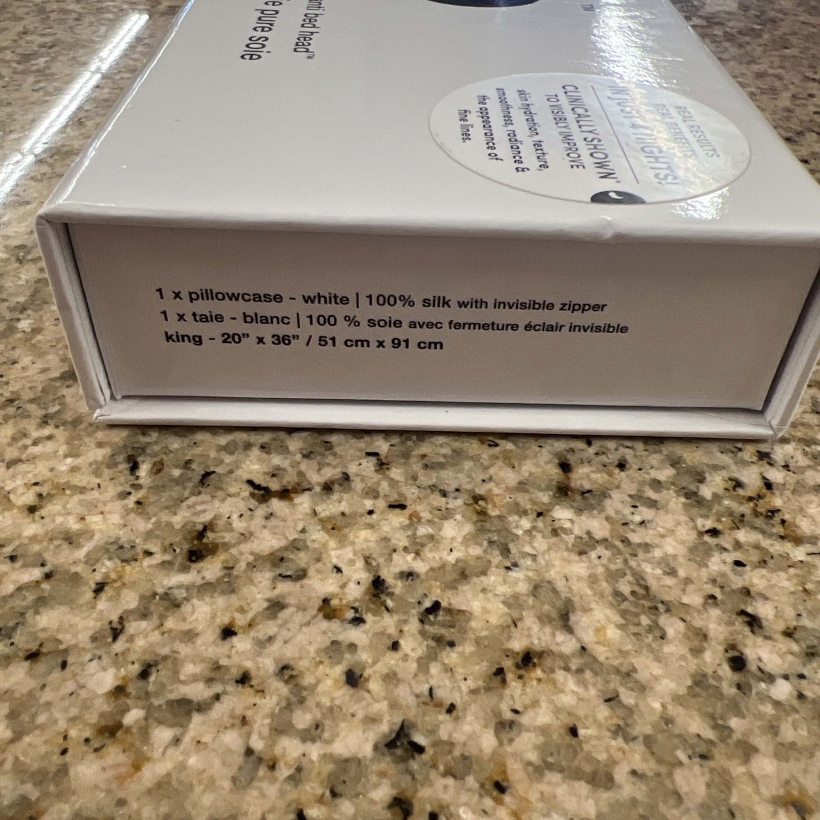 Slip Pure Mulberry Silk Pillowcase - White, Size: King (20" x 36") New Sealed