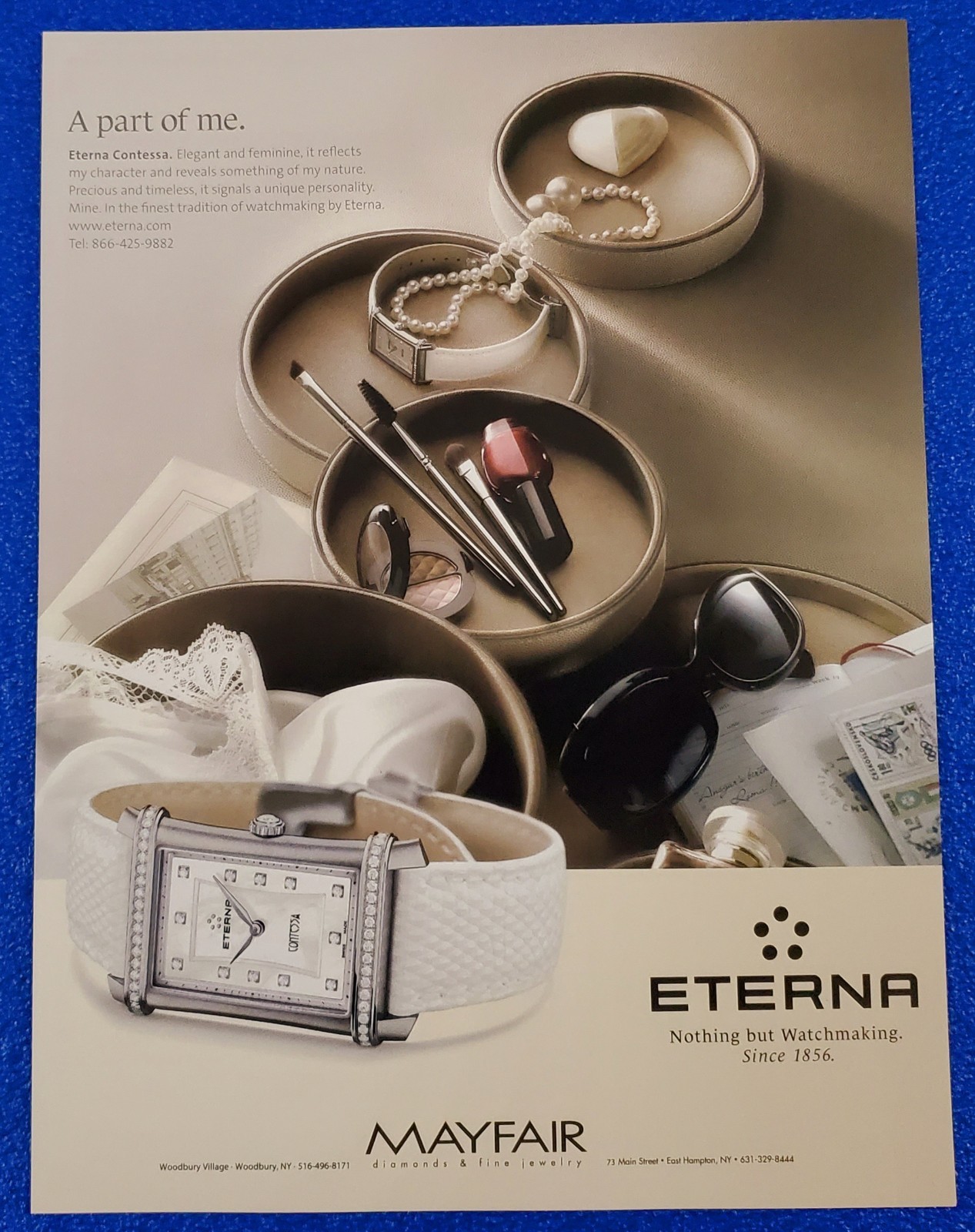 2010 ETERNA CONTESSA WOMEN'S WRISTWATCH PRINT AD MAYFAIR DIAMONDS & FINE JEWELRY