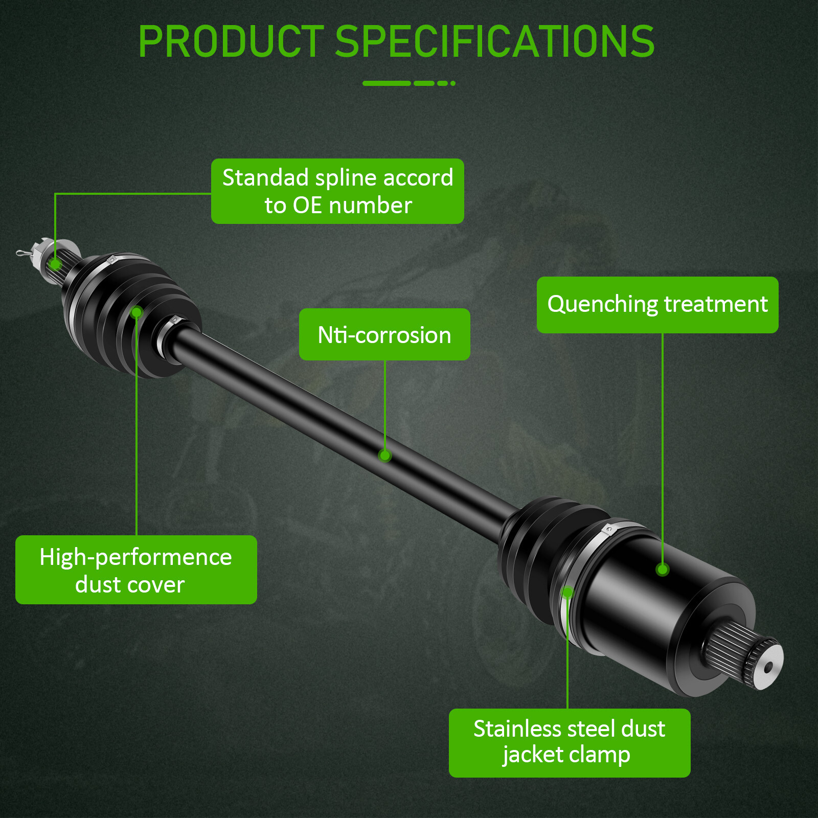 Pair Rear Left Right For Polaris RZR XP1000 2014-2019 2016 2017 CV Axle Shaft