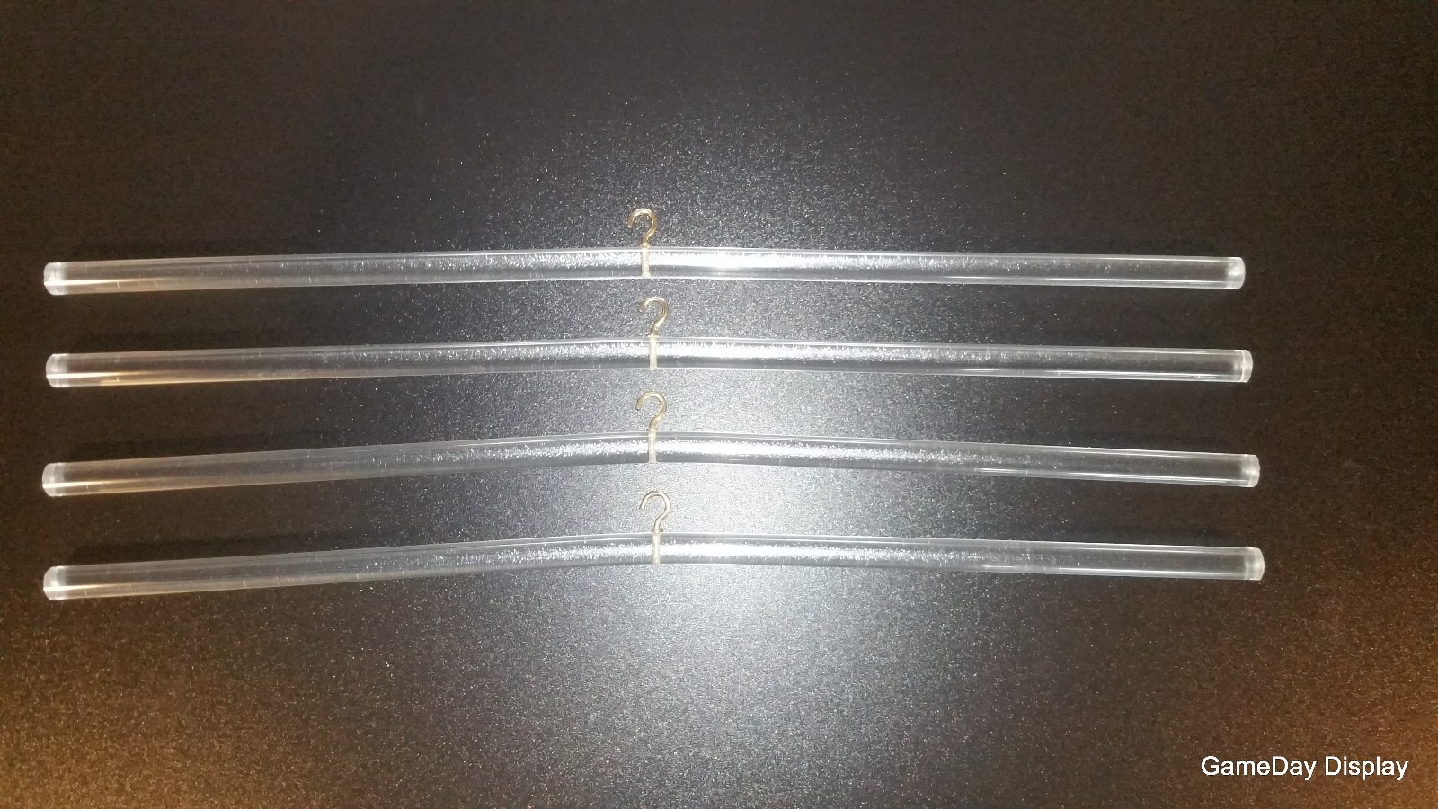 Jersey Hanger for Display Case - Clear Acrylic Rod with Hook Lot of 4 B