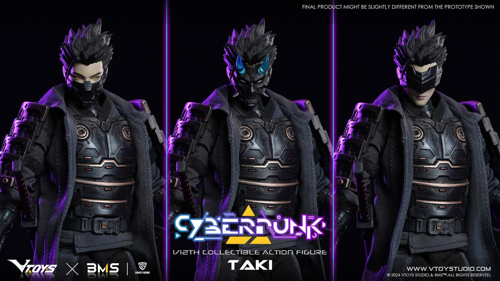VTOYS X BMS 1/12 VSD010 Cyberpunk Samurai Taki Action Figure Collection Model
