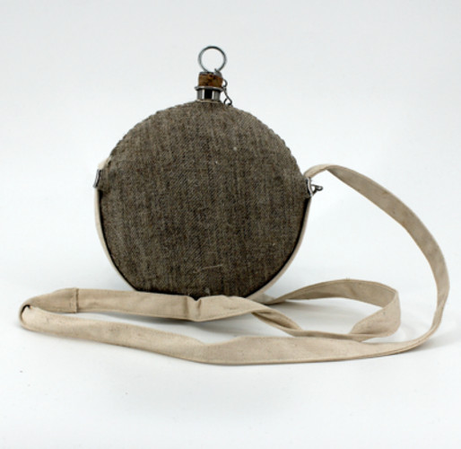 Civil War Stainless Bullseye Pattern Canteen - Jean Wool Cover