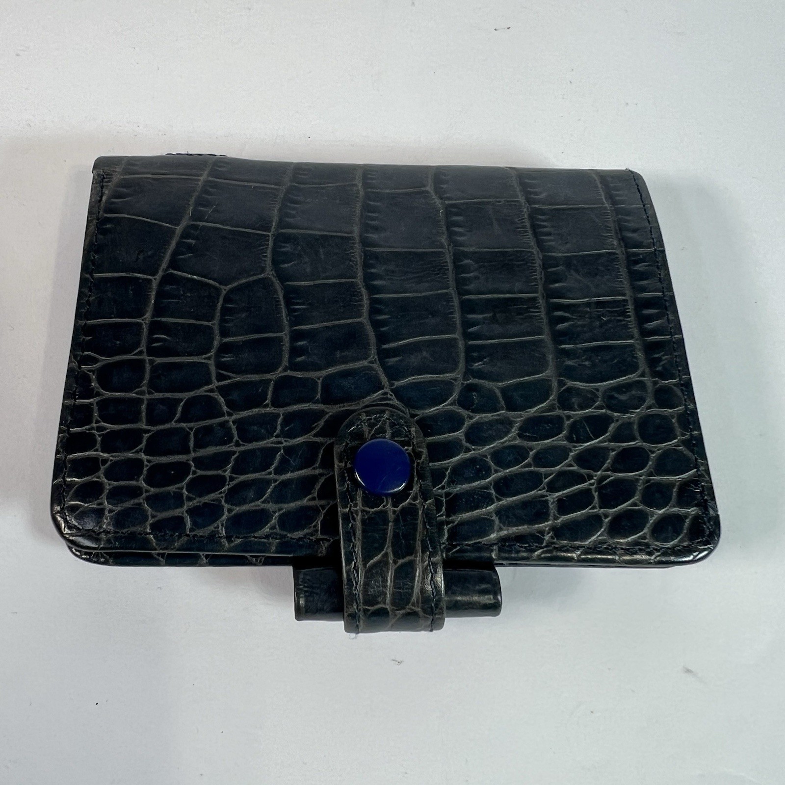 Vintage Filofax Ascot Mini Ring Croc Embossed LeatherPlanner USA Made