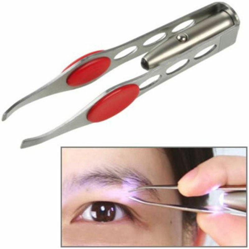 Portable Tweezer With LED Light Hair Removal Eyebrow Beauty Make Up Tools