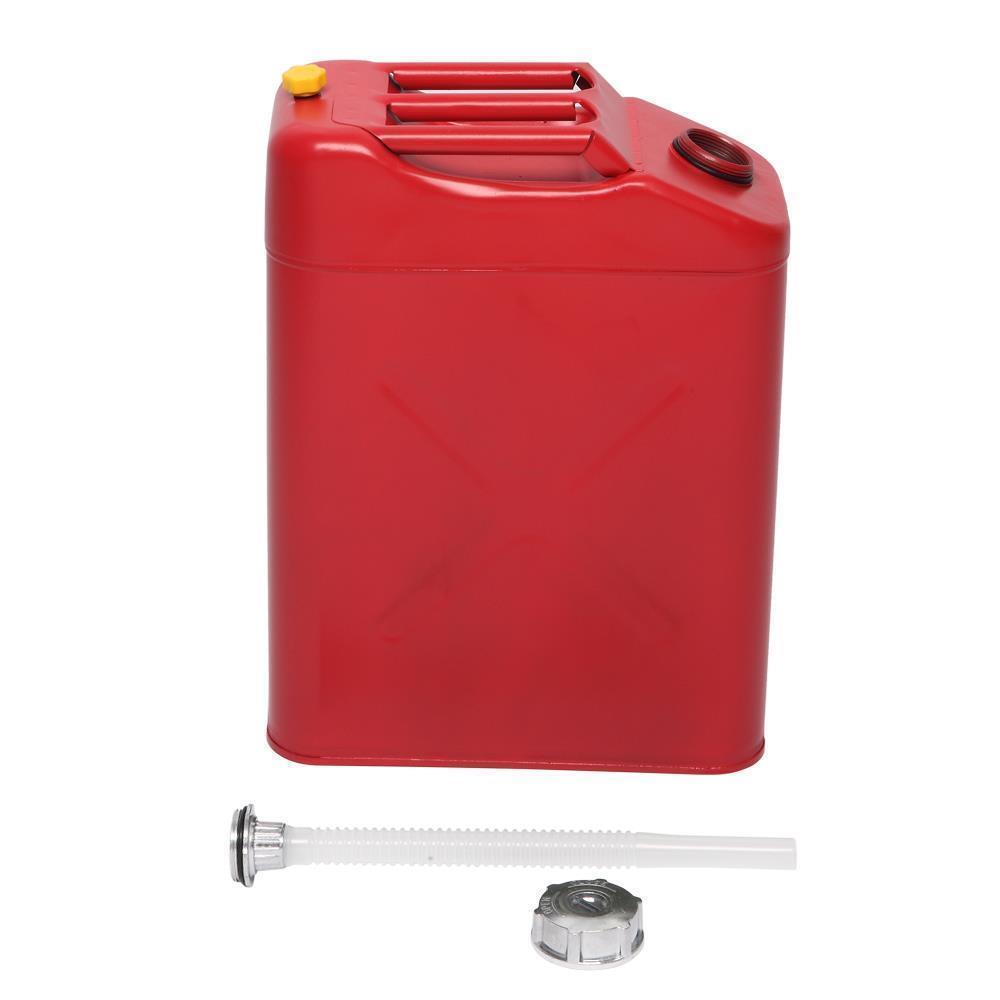 5 Gallon Large Capacity 20L Gas Gasoline Can Fuel Backup Metal Steel Tank Red