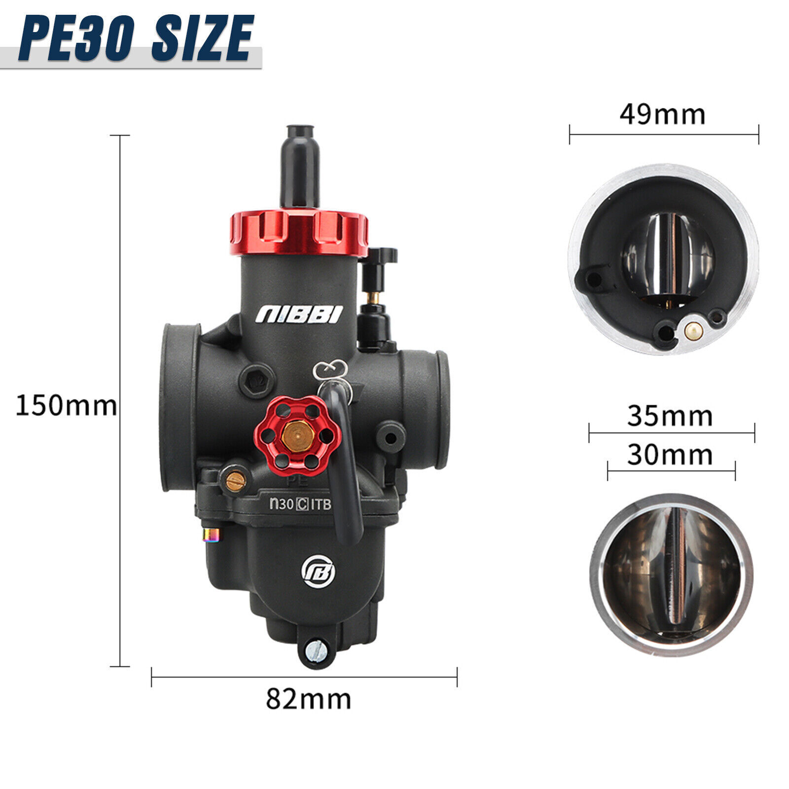 NIBBI 30mm Carburetor Air Filter Trottle Cable Kit For Kawasaki Bayou220 KLF220A