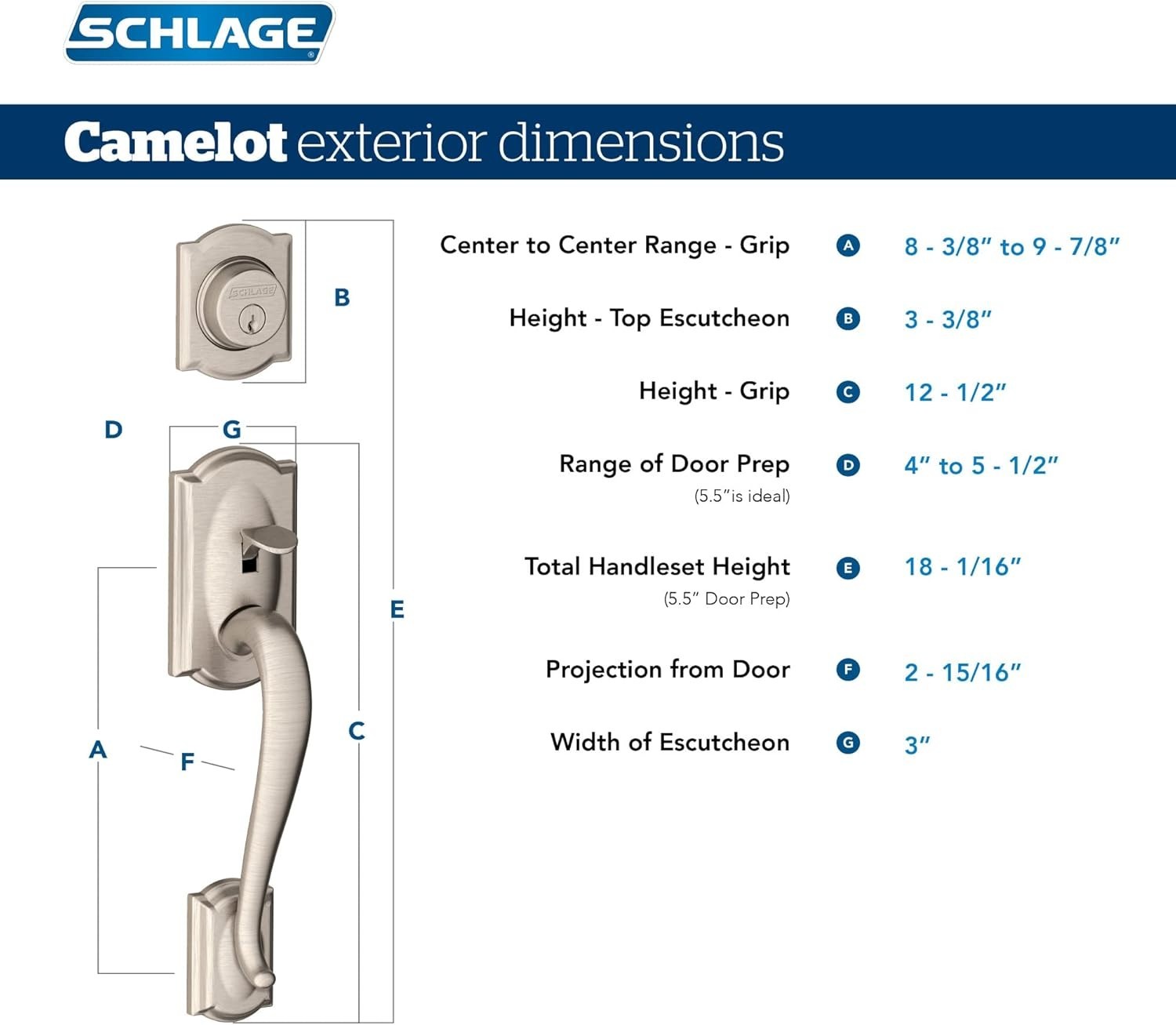 Schlage Plymouth Bright Brass Single Cylinder Door Handleset with Flair Handle