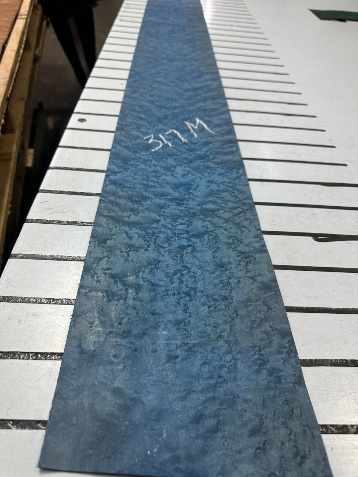 Blue Birdseye Raw Wood Veneer 2 sheets 61'' x 6'' 317M