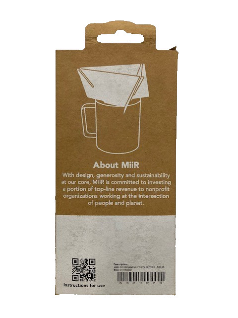 Miir Pourigami Portable Pour Over Metal Coffee Dripper, Reusable Black