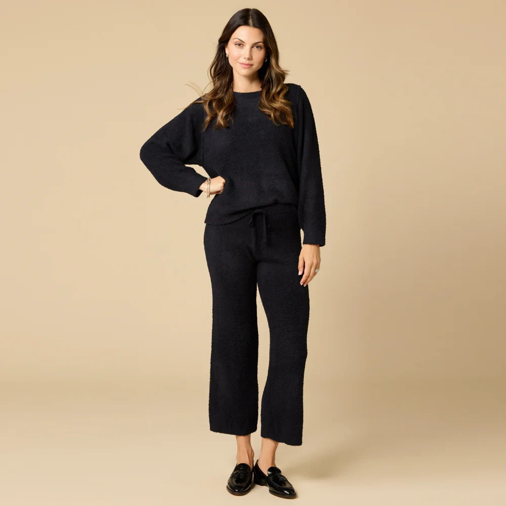 Softies Solid Marshmallow Reverse Seam Crew Neck Lounge Set -CHOOSE SIZE / COLOR