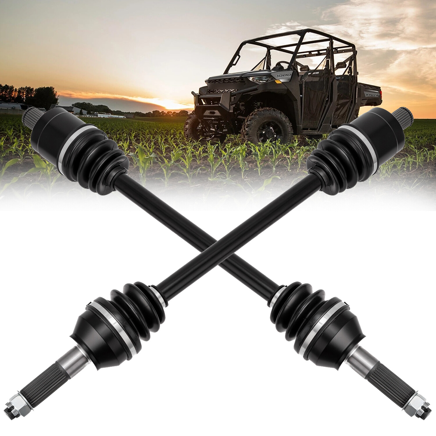 Rear Left & Right CV Axle Drive Shaft for Polaris Ranger 1000 XP 1337239 2 Pack