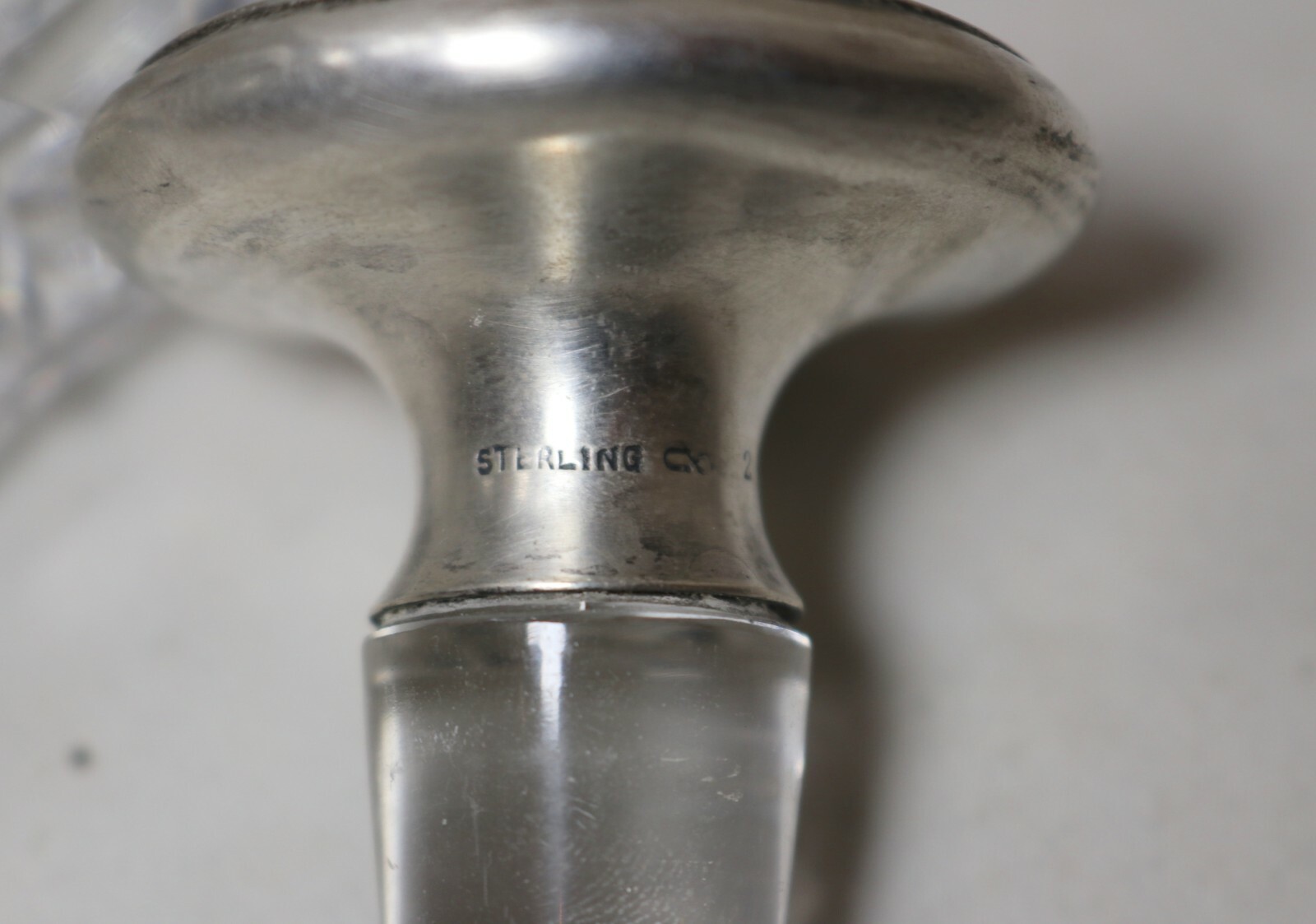 unique antique sterling silver cut clear crystal liquor wine gin decanter bottle