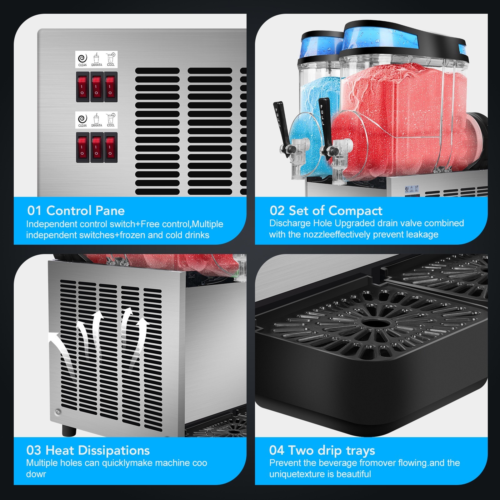 30L Commercial Slushie Machine, Frozen Drink Margarita Machine for Bar Home Part