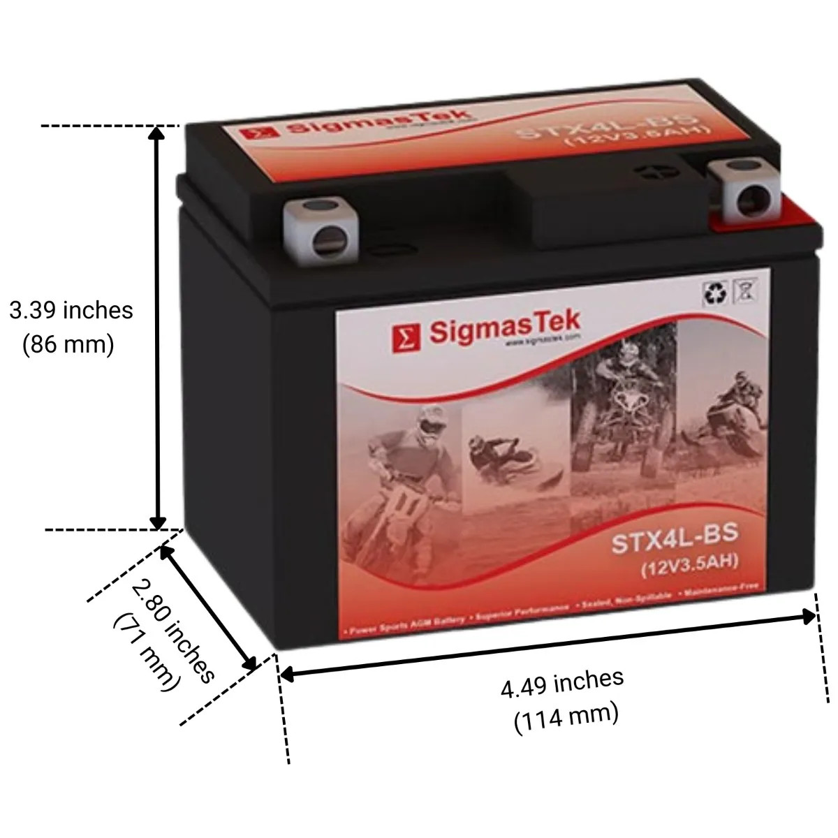YTX4L-BS Maintenance-free ATV Quad Motorcycle Scooter Moped Battery - STX4L-BS