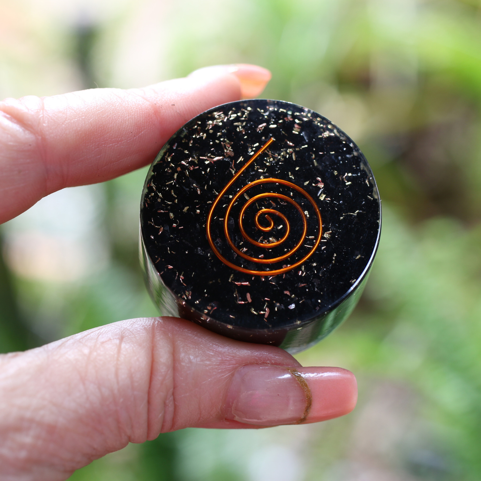 Black Tourmaline Orgone Tower Buster Energy Generator EMF Protection 1.75"