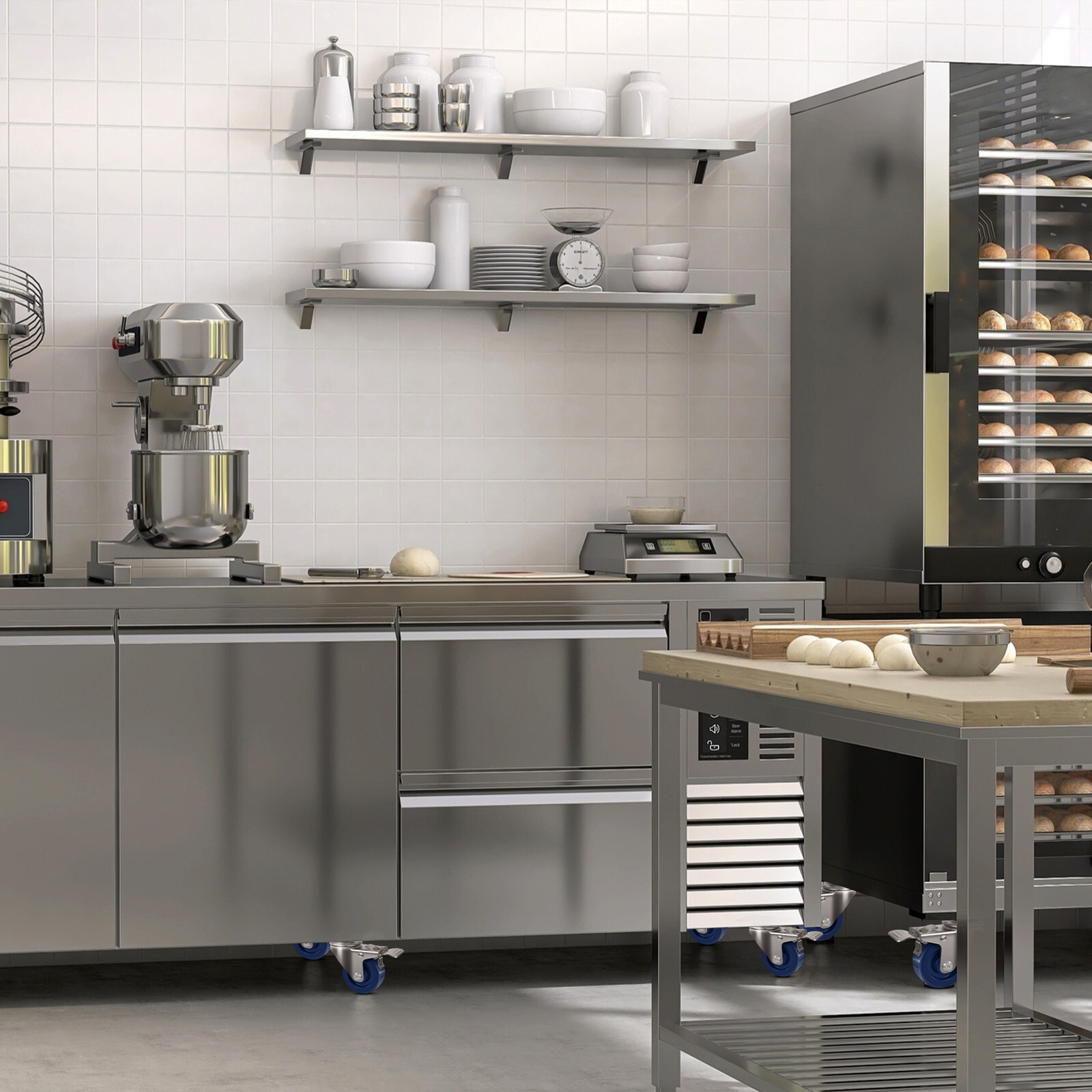 3" Stainless Steel Casters，Heavy Duty Industrial Casters， Load Capacity 1400 lbs