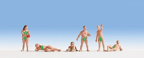 N Scale NOCH 36843 Nude Bathers/Swimmers 6 PCS