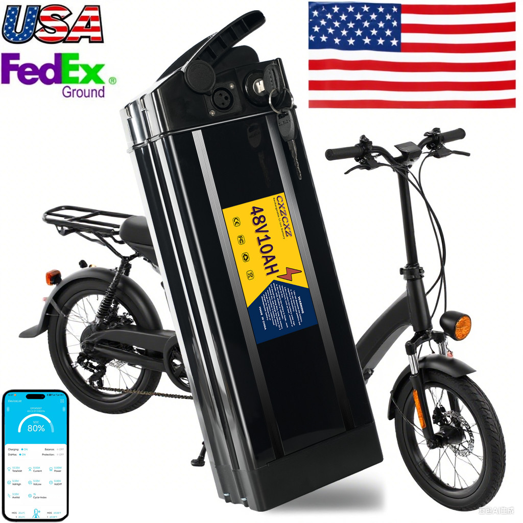 48V 10Ah 20Ah Folding Electric Ebike lithium battery For 200W-1000W Motor BMS