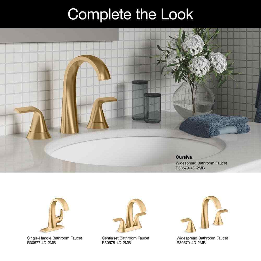 KOHLER Cursiva Towel Ring in Vibrant Brushed Moderne Brass K-R26689-2MB
