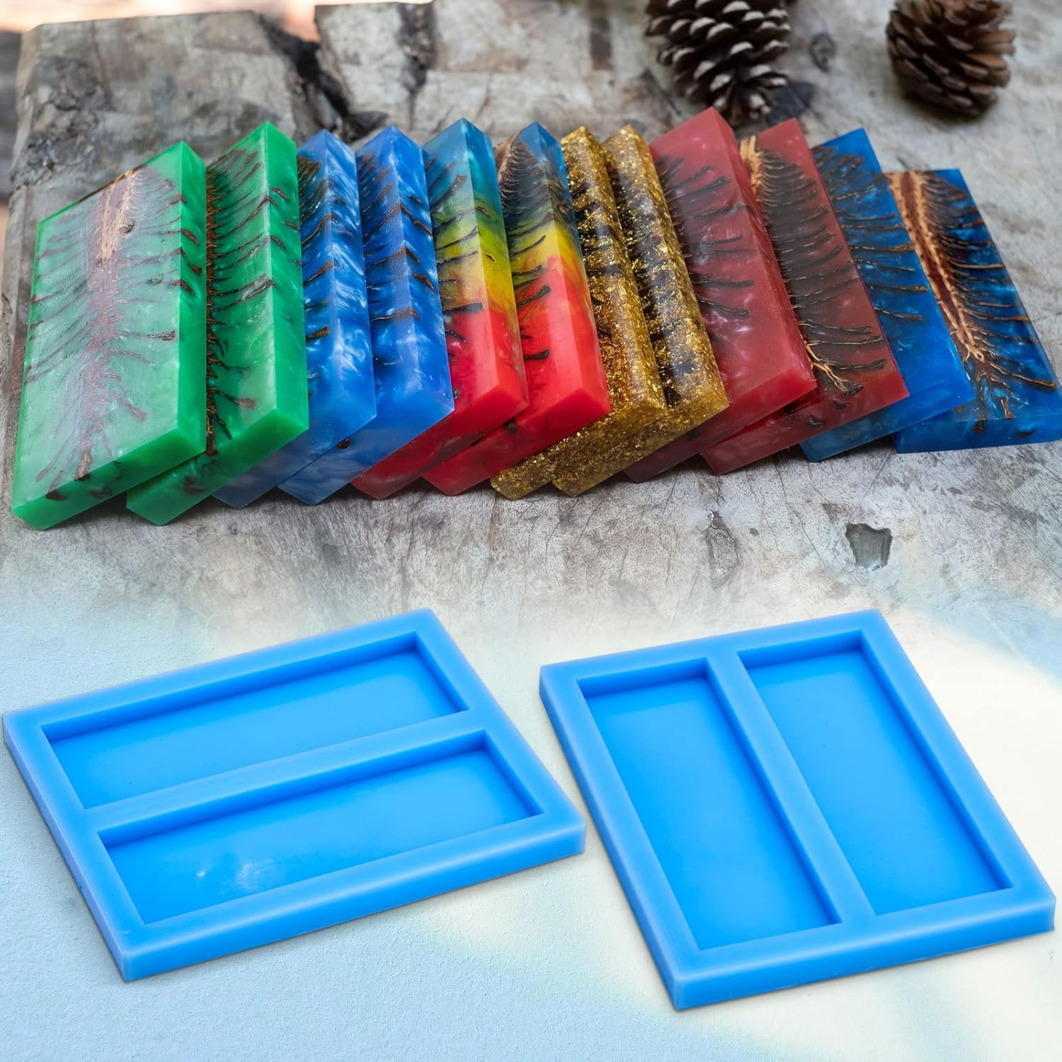 Tessco 1 Piece Double Cavity Silicone Knife Scale Mold Casting Resin Knife Mold