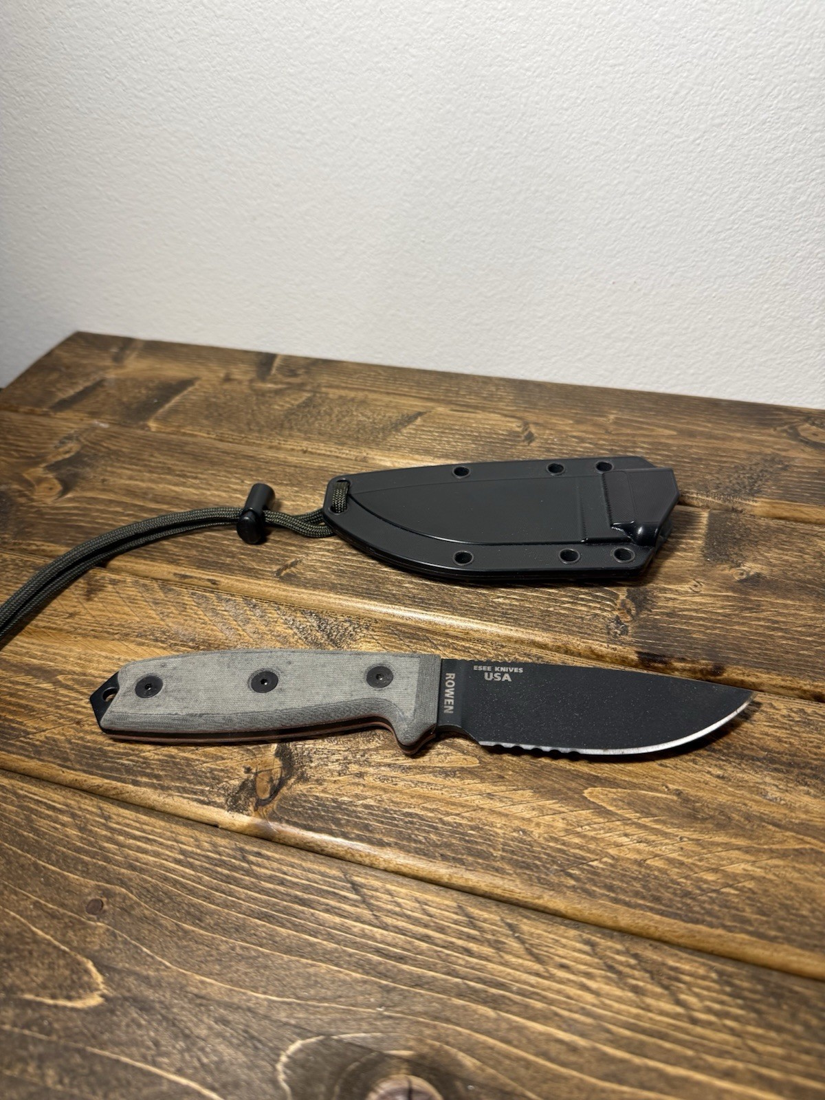 ESEE Knives 3S-B Fixed Blade Black Carbon Steel Black Sheath New Old Stock