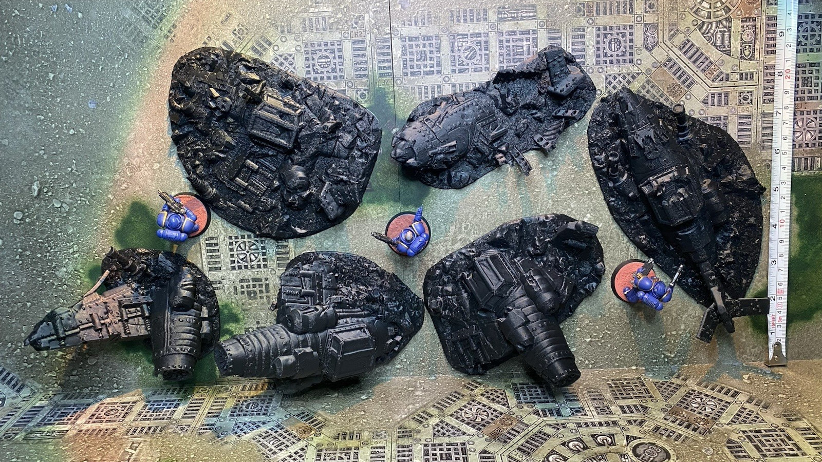 Tabletop Terrain: Crashed Planes\Scatter Terrain Warhammer 40K Compatible -7 PCS