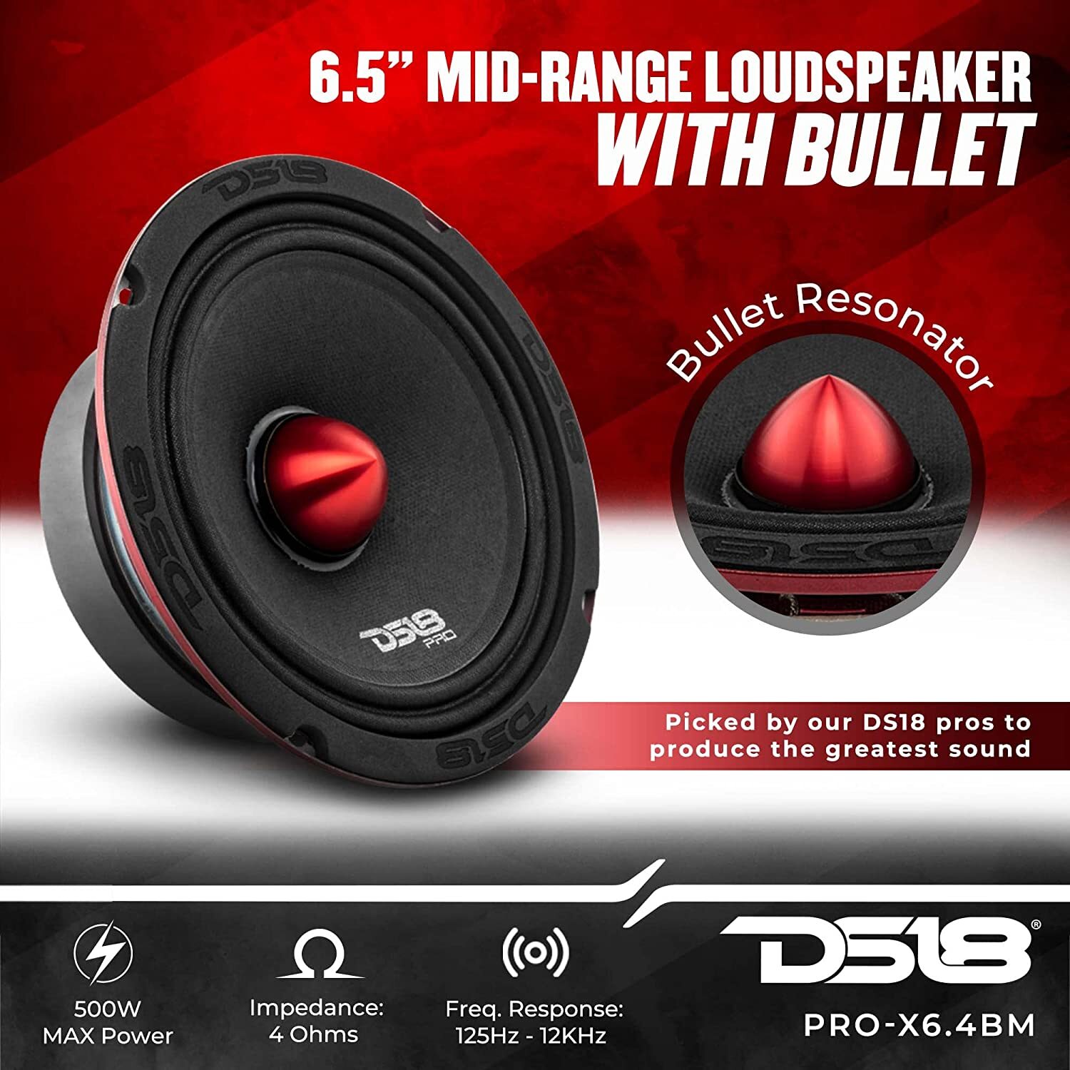 DS18 6.5" PRO-X6.4BMPK Speakers Package Mid and High - 500W Max 4 Ohms