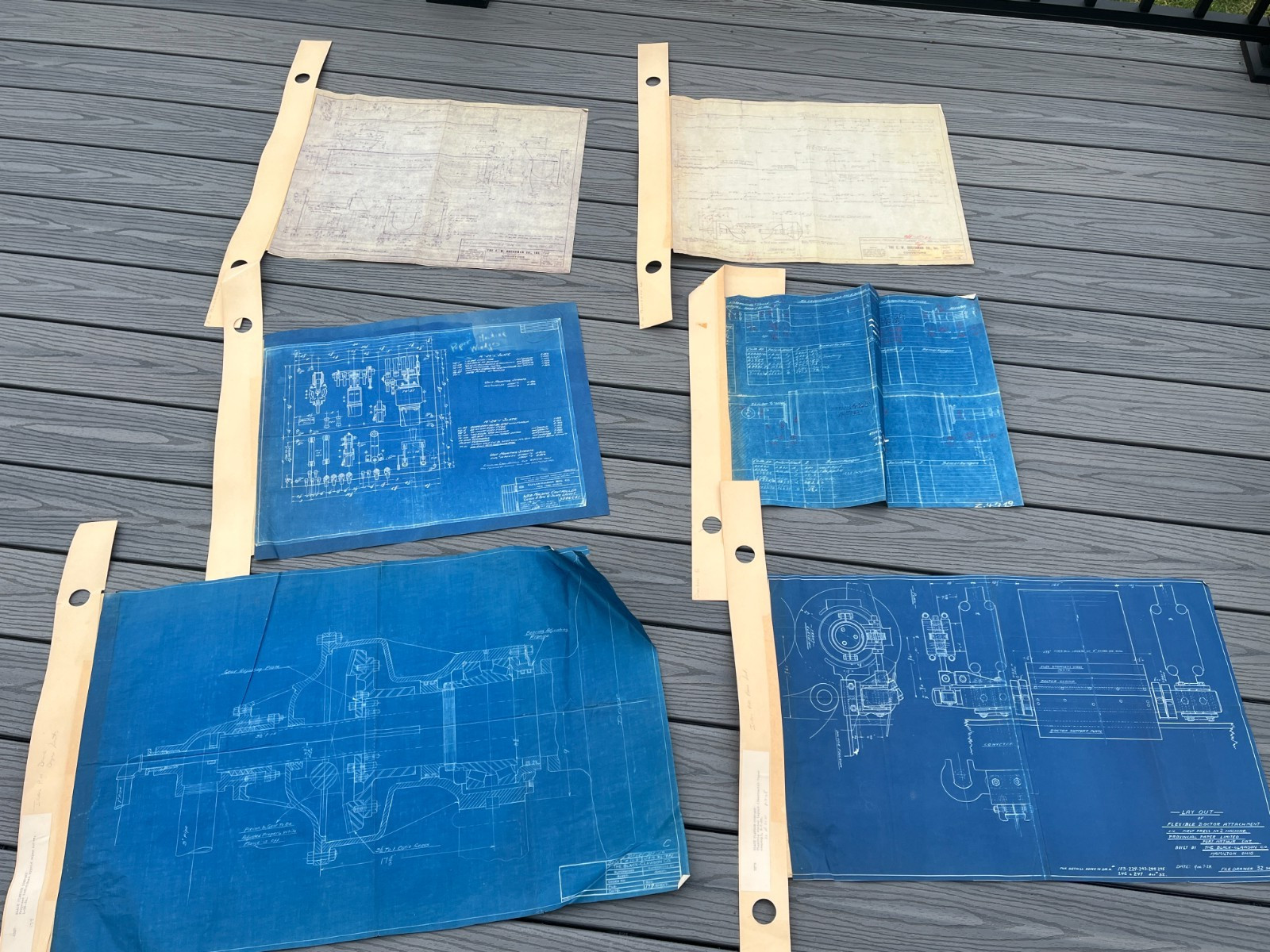 Lot 6 Vtg Industrial Black Clawson Blueprints Cutler Hammer Blue Buschman