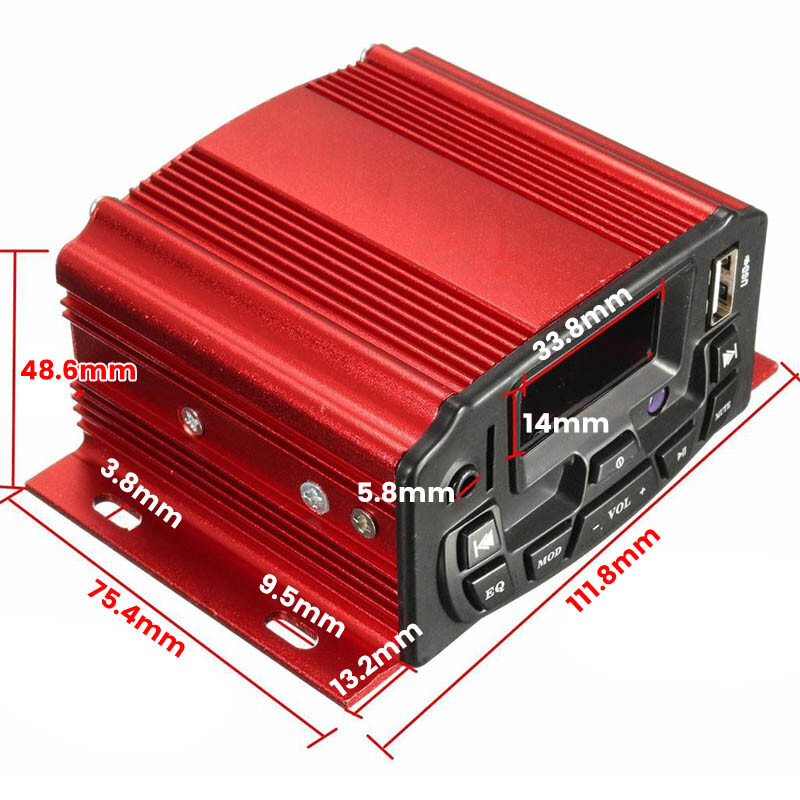 Motorcycle Audio Speaker Kits Bluetooth 4 Wheeler Stereo ATV AUX System FM Radio