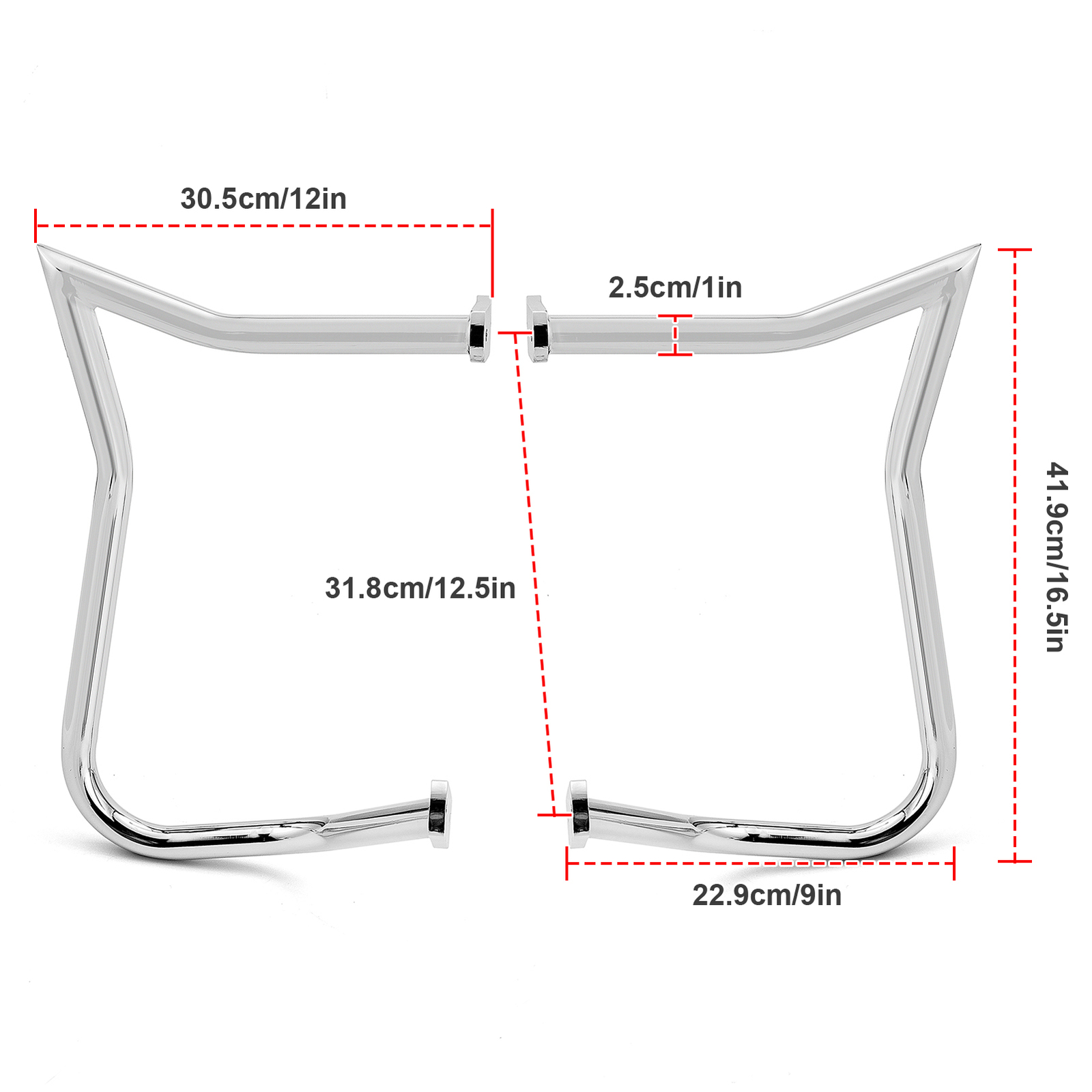Chrome Rear Crash Bar Saddlebag Guards for Harley Softail Deluxe FLSTN 2005-2017
