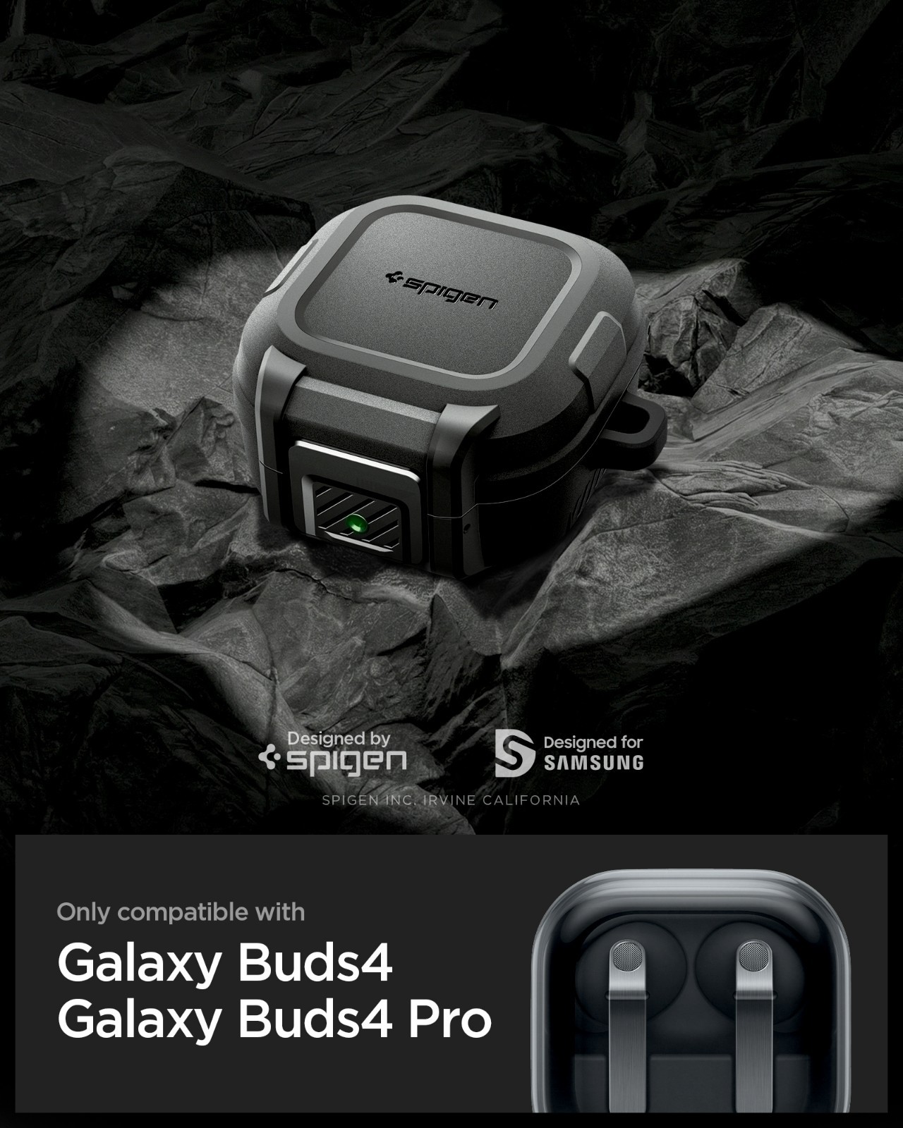 For Galaxy Buds 4 / 4 Pro | Spigen Lock Fit Secure Protection Case