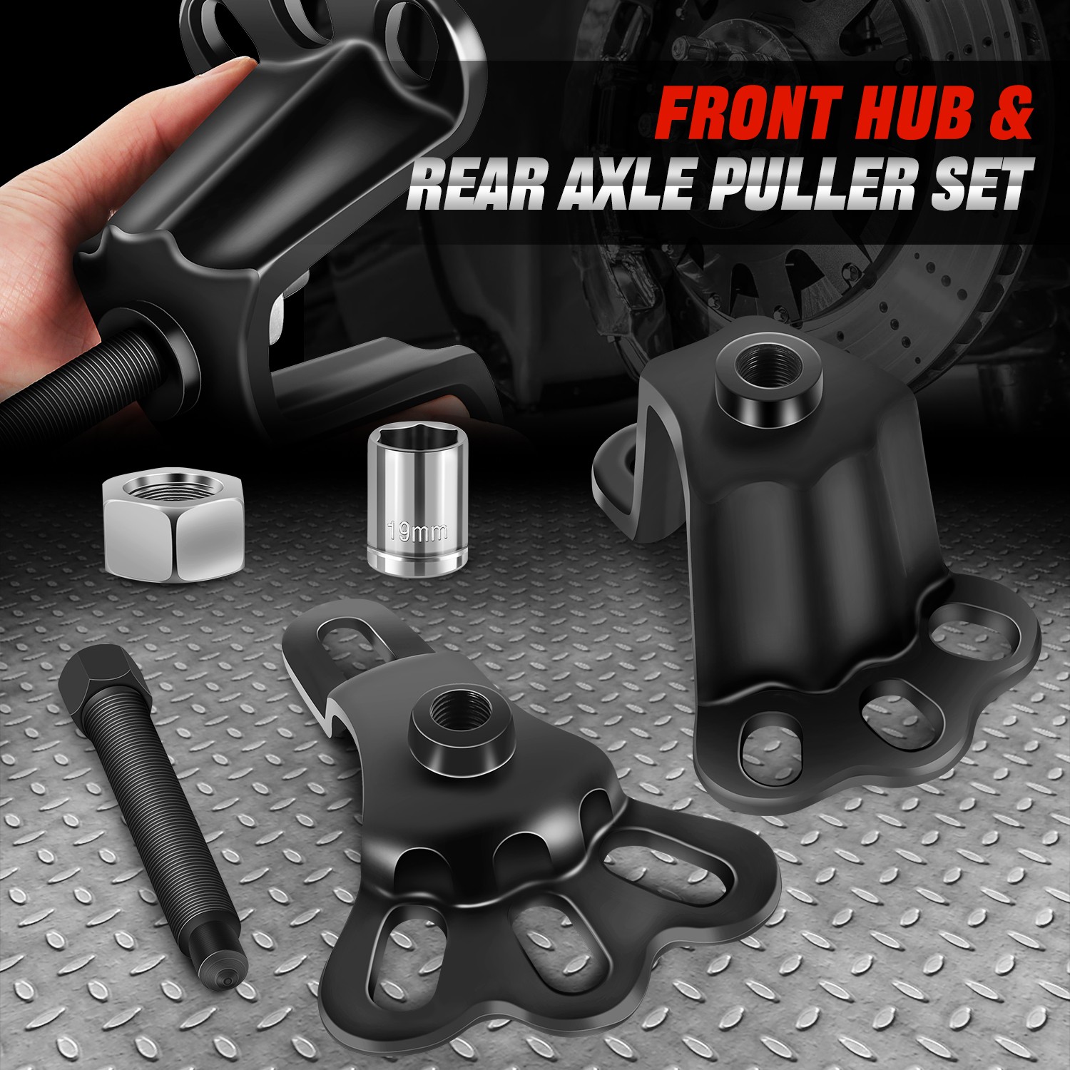 [5Pcs] Universal Front Wheel Hub & Rear Axle Auto Hub Bearing Puller Tool Set