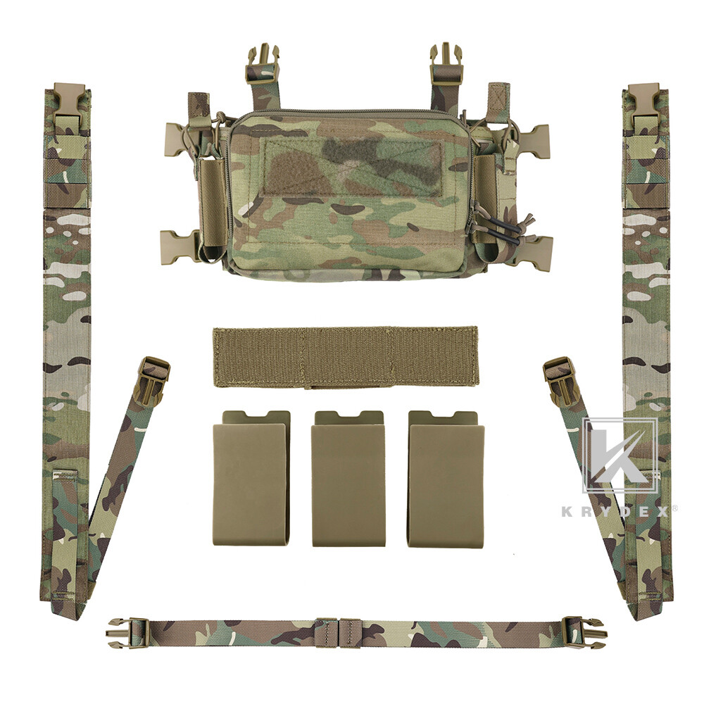 KRYDEX Tactical D3CRM Chest Rig 5.56 / 7.62 Rifle Pistol Magazine Pouch Placard