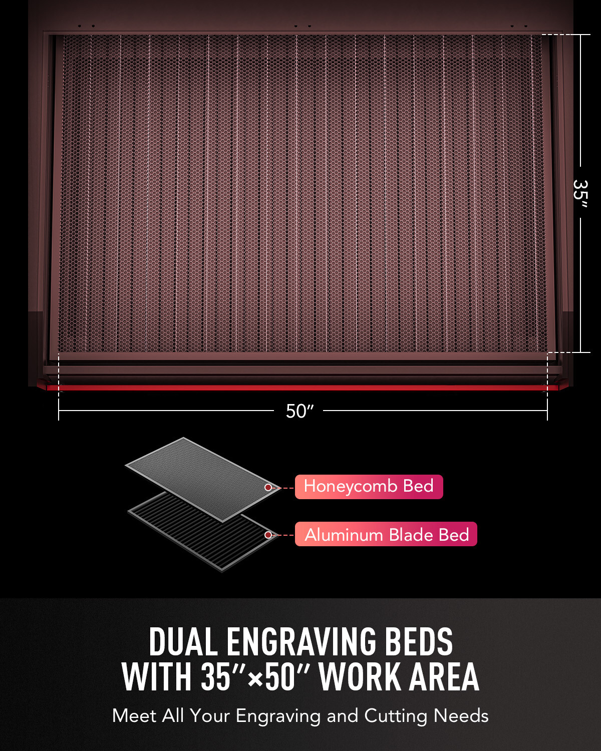 OMTech AF3551-130 130W CO2 Laser Engraver Cutter Cutting Engraving Machine 2023