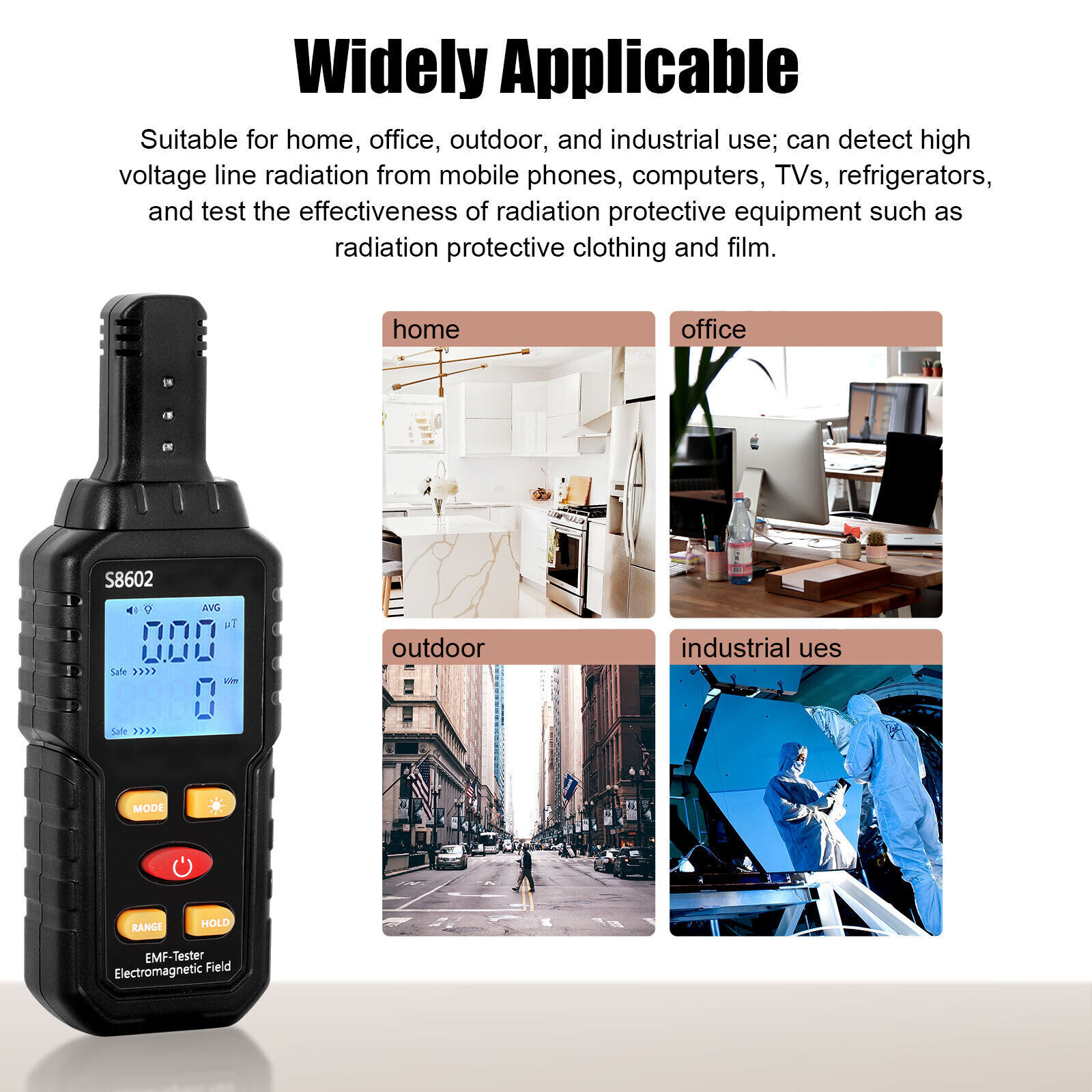 Black Radiation Detector Dosimeter Geiger Counter EMF Electromagnetic Tester