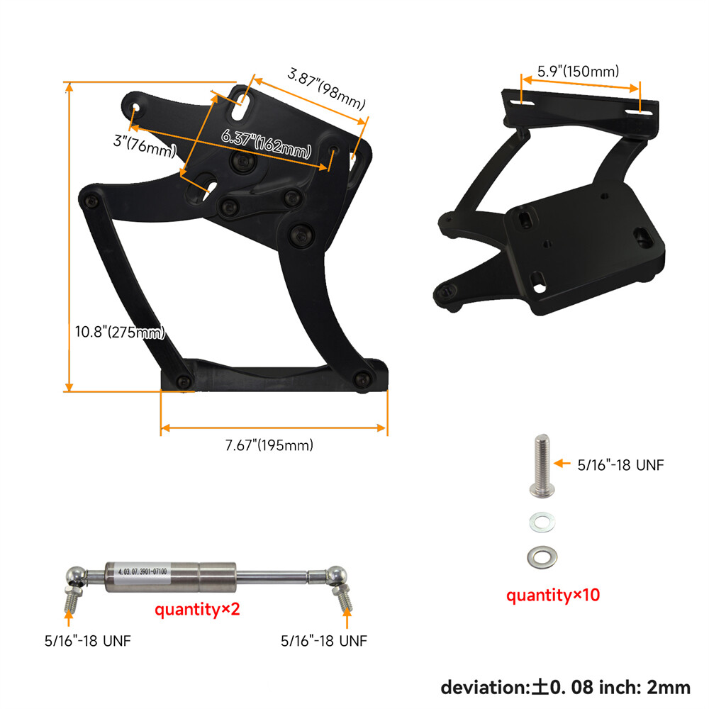 Billet Hood Hinge Kit Left and Right Side For Ford Mustang 1964-1966 Black