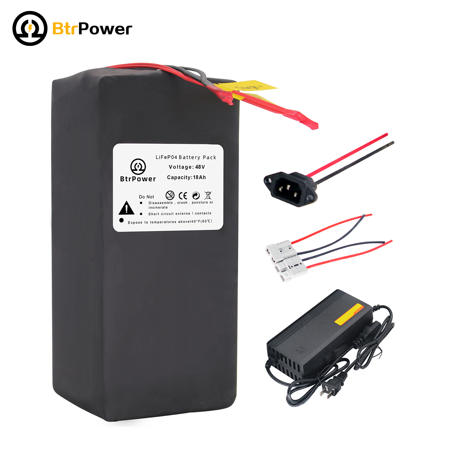 Lithium Lifepo4 48V 52V Ebike Battery 18Ah/20Ah/30Ah/35A/50A with Charger BMS