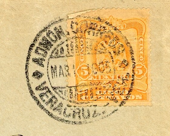 1905 Postal Cover 5C Grand Hotel Mexico Stationary Veracruz Pilot Point Texas TX